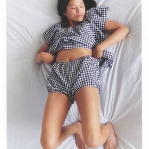 Charlie Beads Babydoll Bloomers Navy Gingham